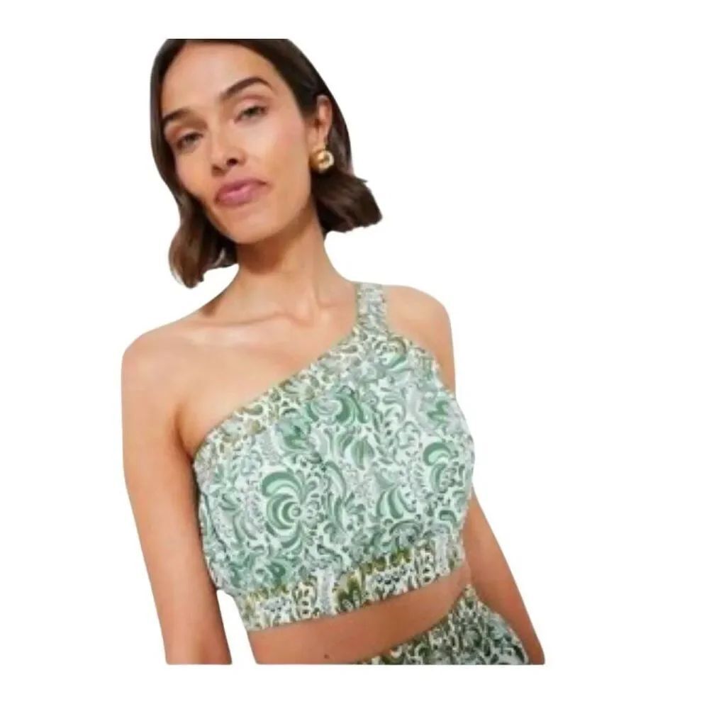 NWT Tuckernuck Hyacinth House Green Floral Gina Crop Top sz Medium